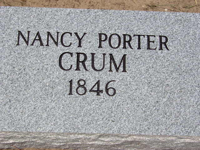 Headstone for Crum, Nancy Porter